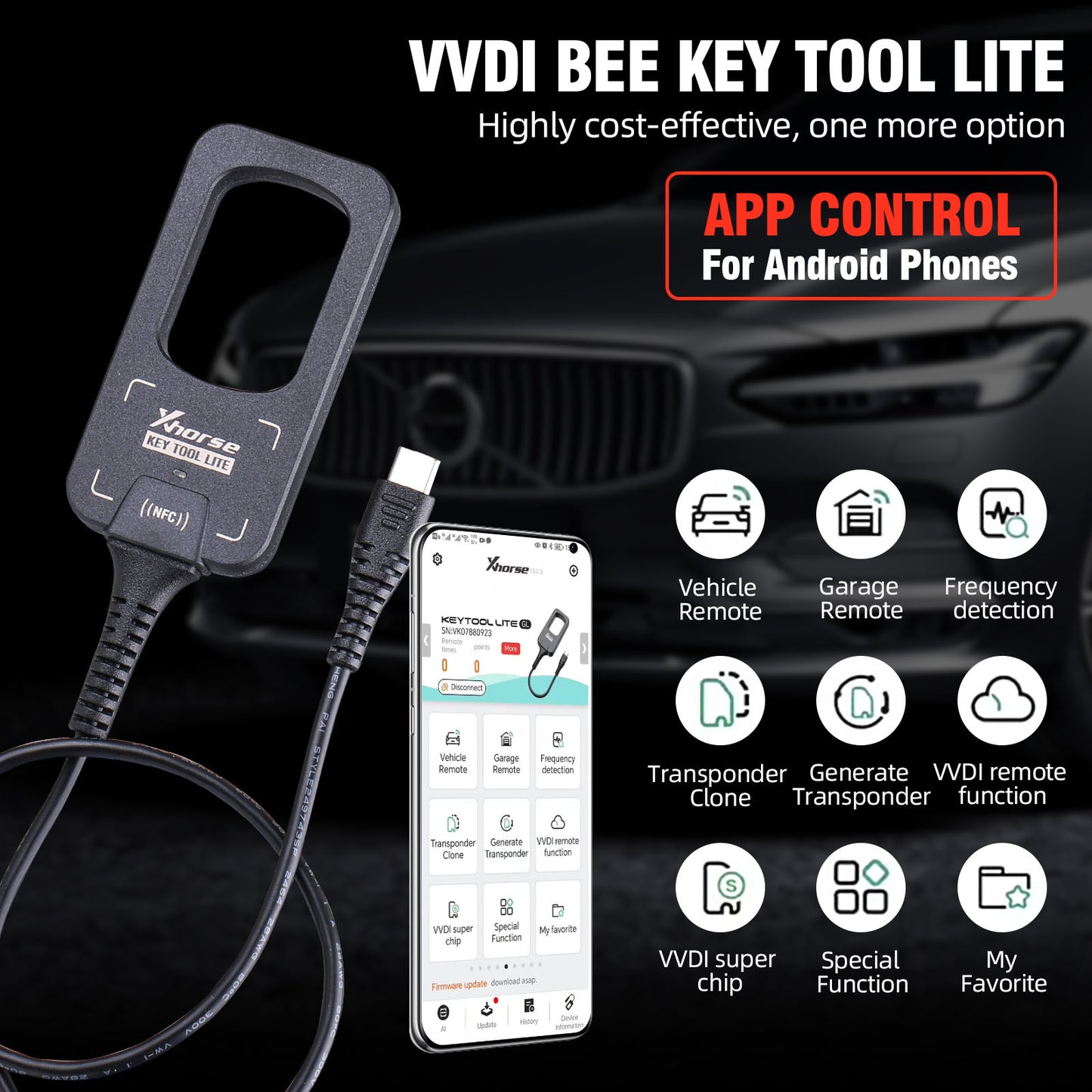 Xhorse Vvdi Bee Lite Con 6 Llaves Remotas Con Cable Vvdi